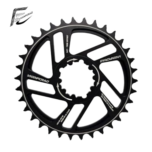VHXNPCRAO Bike Chainring 1 mm 34T, Narrow-Wide Chainring 30T-42T, CNC 7075 Aluminum MTB Chainwheel for SRAM GXP/XX1/X01(1mm/3mm Offset), Hard Anodized, Eagle Tooth Design (1 mm, 34T)