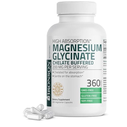 Bronson Magnesium Glycinate 200 MG Chelated High Absorption, 360 Capsules