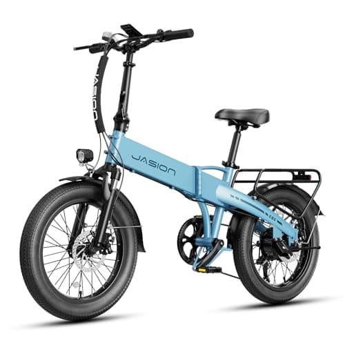 Jasion EBS Folding Electric Bike for Adults, Compact Portable 20" Fat Tire Ebike with 1200W Peak Motor, 48V Removable Battery, 25 MPH 50 Miles Aluminum Frame E-Bike Suitable for Trunk, RV, Apartment-U