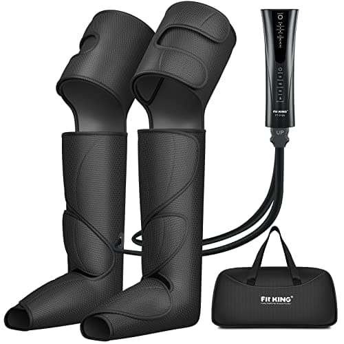 FIT KING Foot and Leg Massager for Circulation and Relaxation with Hand-held Controller 3 Modes 3 Intensities Helpful for Vericose Veins, Cramps, Swelling and Edema - Gift for Mom Wife Family