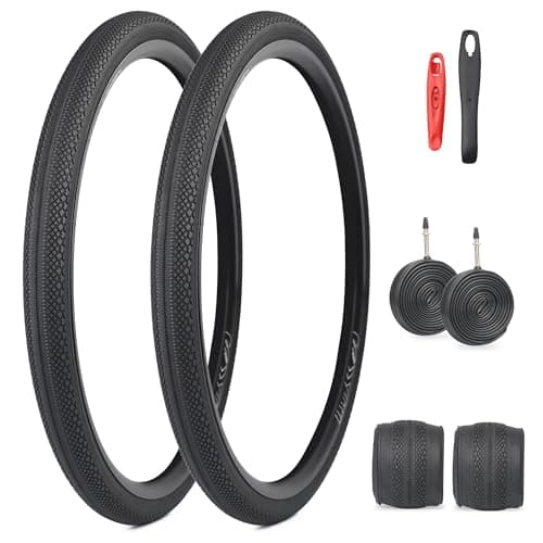 FOMAS 700x40C Bike Tire Anti-Slip Foldable Replacement All Terrain Tire 2 Pack with Levers for Road Bike (Black 2 Pack with Inner Tube, 700 x 40 C)