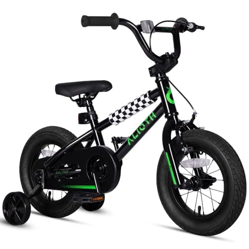 vollsch 14 Inch BMX Style Kids Bike for 2-8 Years Old Boys Girls Toddlers Bicycle with Coaster Brake Training Wheels, Black