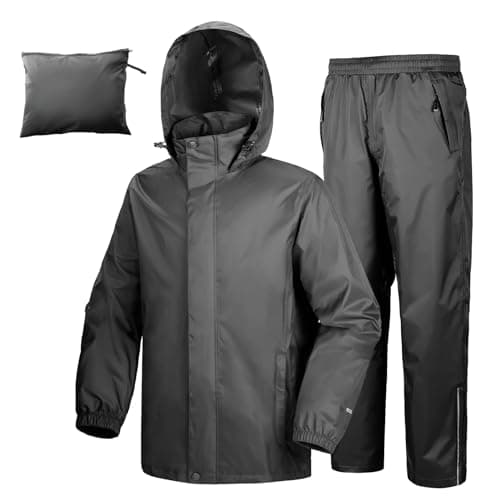 33,000ft Men's Rain Suit Packable Waterproof Lightweight Rain Gear for Golf Hiking Cycling 2 Pieces (Jackets and Pants)
