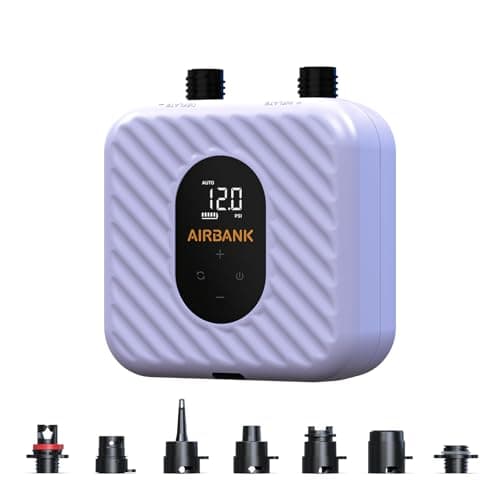 AIRBANK Rechargeable Paddle Board Pump Electric SUP Pump, 38.5Wh Battery, 20PSI, Easy Inflation & Lightweight Air Pump Dual Stage High Pressure for Kayak, Kite Wings, Inflatable Boats