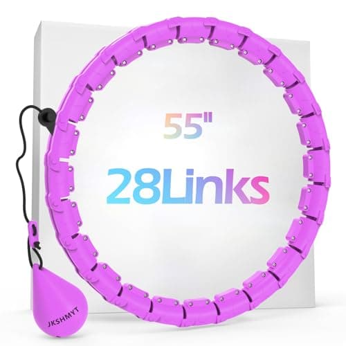 JKSHMYT Weighted Hula Circle Hoops for Adults Weight Loss, Infinity Fitness Hoop Plus Size 47 Inch, 24 Detachable Links, Exercise Hoop Suitable for Women and Beginners