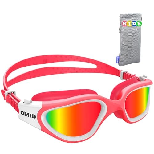 OMID Kids Swim Goggles, P2mini Polarized Swimming Goggles Comfortable for Age 6-14