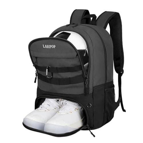 LARIPOP Soccer Backpack Bag with Ball Holder Ventilated Shoe Compartment Large Capacity Sports Gear Bag for Basketball Volleyball Gym