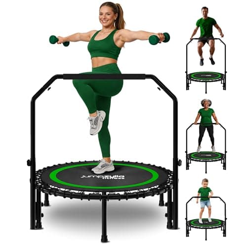 JUMPZYLLA Mini Rebounder Trampoline for Adults, Fitness Trampoline with Bar