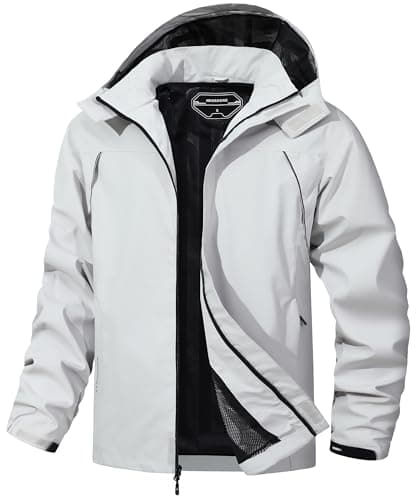 MAOYSSEN Outdoor Men's Waterproof Raincoat Windbreaker Lightweight Rain Jacket with Detachable Hood