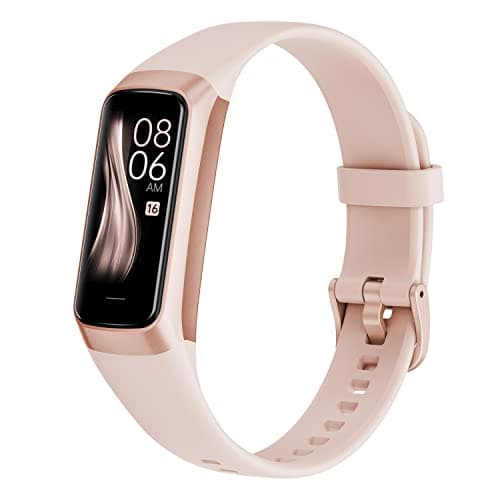 Fitness Tracker Activity Tracker Smart Watch 1.10''AMOLED Touch Color Screen,Smart Watch with 24/7 Blood Oxygen Heart Rate,Sleep Monitor,IP68 Waterproof,Step Counter Health for Women Men (Pink)