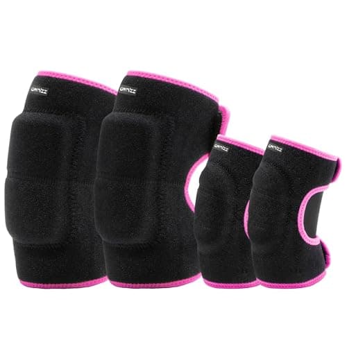 ONTYZZ Kids Soft Knee Pads and Thickened SBR elbow pads Adjustable Knee and Elbow Pads Protective Suit Gear for Cycling Volleyball Skateboarding Soccer Hockey Rose/S
