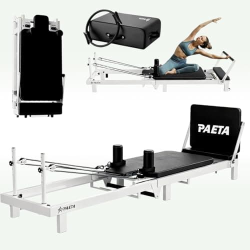 PAETA Pilates Reformer, 86" Foldable Reformer Pilates Machine for Home Use, with Dual Resistance- Springs and Cords, Pilates Equipment for Home Workouts with Jump Board,with Box