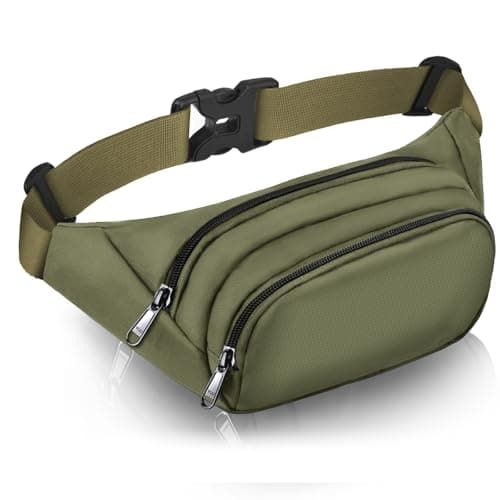 Large Fanny Pack for Women Men - Syican Waist bag with 3-Zipper Pockets, Gifts for Enjoy Sports Traveling Workout Casual Hands-Free crossbody bags Fits MAX 7.9'' iPad & 6.6'' Phone