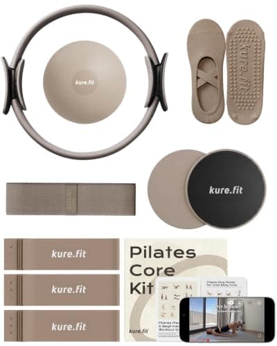kure.fit Pilates Kit for Women – Home Pilates Equipment Set with Ring, Ball & Resistance Bands | Pilates Starter Kit with Accessories in Gift Box