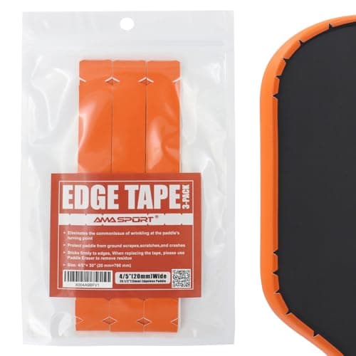 AMA SPORT Pickleball Paddle Edge Guard Tape 3 Pack 20mm Width Paddle Edge Cover (Orange)