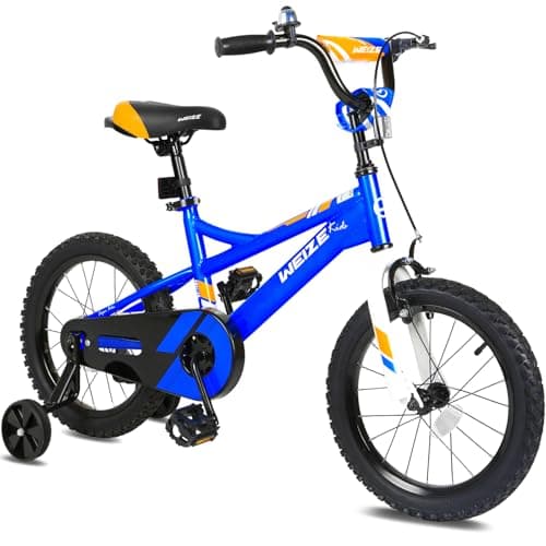 WEIZE Kids Bike, 16 18 20 Inch Children Bicycle for Boys Girls Ages 4-12 Years Old, Rider Height 38-60 Inch, Coaster Brake, Multiple Color Options, Free Portable Bike Pump, Blue (TW-DU008)