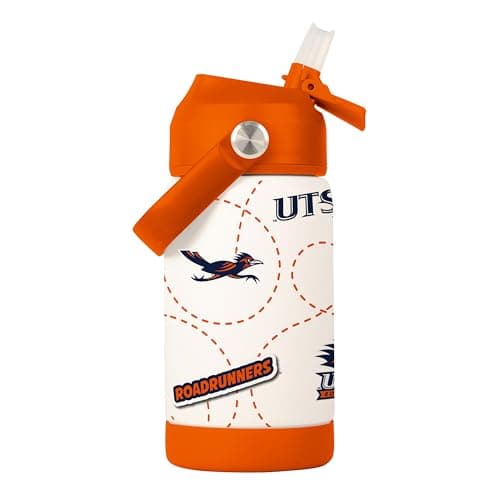 Logo Brands NCAA UTSA Roadrunners Mascot Stainless-Steel Kids Bottle -Soft Silicone Mouthpiece, Easy To Carry, Kid-Friendly Design- Great For School & On-The-Go