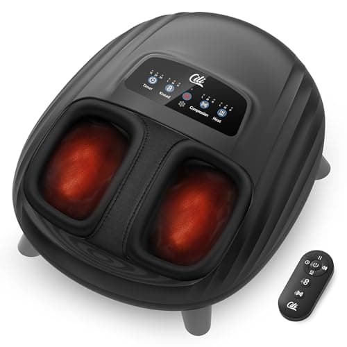 CILI Foot Massager with Heat, Shiatsu Foot Massage Machine for Plantar Fasciitis Neuropathy, 3 Sole & Instep Heating Levels, 3 Intensity Adjustable, Up to Size 14, Gifts for Him Her