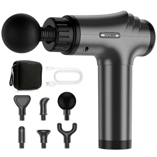 Youdgee Massage Gun, Professional Deep Tissue Percussion Muscle Massager for Athletes with 30 Speeds & 6 Heads, Quiet Handheld Back Neck Shoulder Body Mini Massager