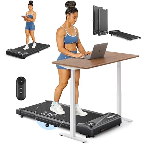 THERUN Walking Pad Treadmill, Portable Mini Treadmill for Home/Office, with 2.5HP Brushless Core and 265LBS Weight Capacity Remote Control, LED Display