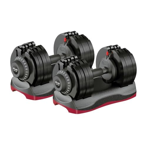ATIVAFIT Adjustable Dumbbells Set of 2, 11–66LB Quick Adjust Free Weights with Double Safety Lock & Anti-Slip Steel Handle, Space Saving Home Gym Equipment for Strength Training