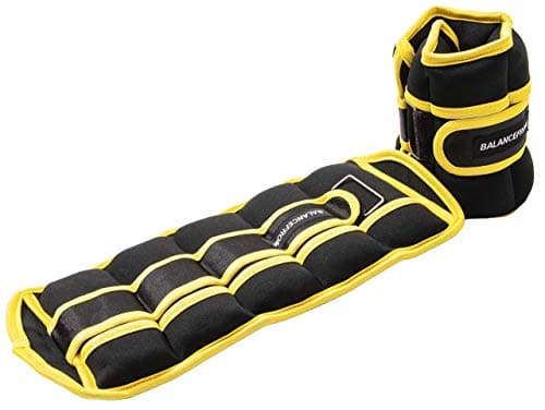Fitvids Fully Adjustable Ankle Wrist Arm Leg Weights, 15-lb Pair, Yellow/Black