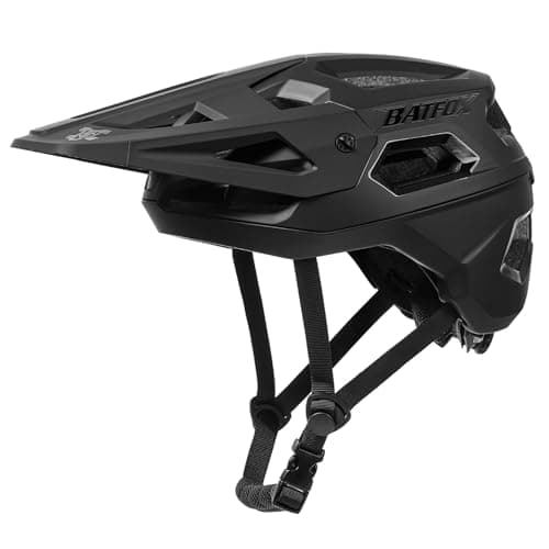 BATFOX Bike Helmet Mountain Bike Helmets for Men Women Adults MTB Bicycle Cycling BMX Bike Helmet(Matte Black,L(55-59CM))