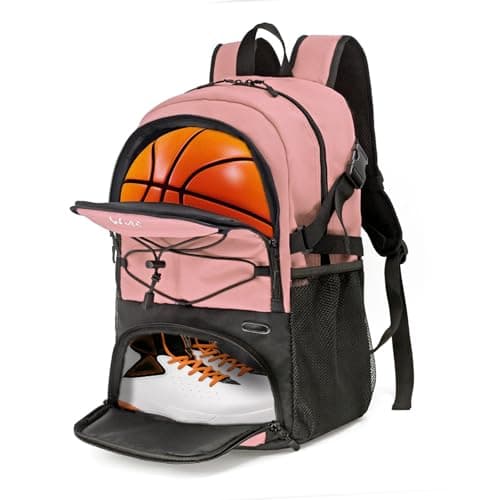 WOLT | Basketball Backpack Large Sports Bag with Separate Ball Holder & Shoes Compartment, Gifts for Basketball, Soccer, Volleyball, Swim, Gym, Travel