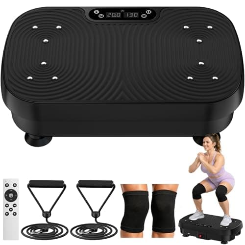 Vibration Plate Exercise Machine, Vibration Plate for Lymphatic Drainage Weight Loss, 130 Levels Vibrating Plate with Knee Pads Bluetooth, Shake Plate with 450 Lbs Capacity Full Body Workout Equipment