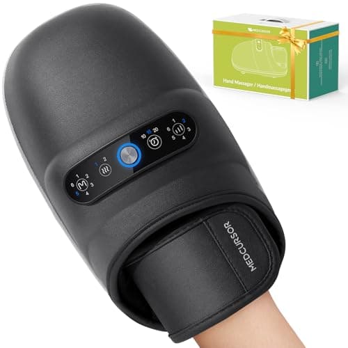 Medcursor Cordless Hand Massager, 2026 Upgraded, Hand Massager with Heat and Compression, Hand Warmer with Acupressure Beads, 6 Massage Modes, 2 Heat Levels, 3 Timers