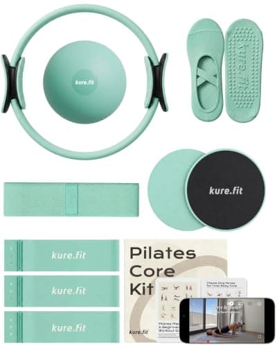kure.fit Pilates Kit for Women – Home Pilates Equipment Set with Ring, Ball & Resistance Bands | Pilates Starter Kit with Accessories in Gift Box
