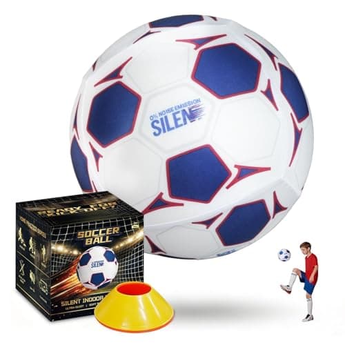 Silent Soccer Ball Size 5 - Fabric-Covered Soft Foam Soccer Ball for Indoor Training, Airless Indoor House Ball for Kids and Adults, Soft Durable Foam Design, Gift for Soccer Fans Boys 8-12 Girls