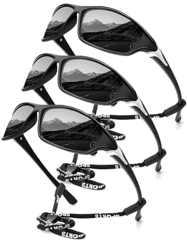 KALIYADI 3 Pack Polarized Sunglasses-Men Sports Sun-glasses: Mens Sunglasses UV Protection for Fishing Driving Cycling