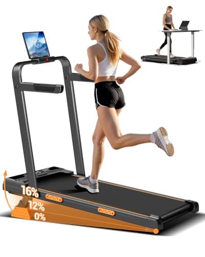 16% Incline Walking Pad Treadmills for Home Small, 4-in-1 Under Desk Treadmill with Handles, Foldable Treadmill with 2.5 HP Quiet Brushless, 330 LBS Capacity