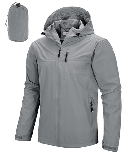 33,000ft Men's Packable Rain Jacket Lightweight Rain Shell Jacket with Hood Waterproof Raincoat for Cycling