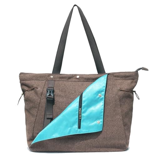 ESVAN Yoga Mat Bag, Gym Bag Tote Bag with Multi Pockets For Women Drawstring Yoga Mat Carrier Pilates Travel Workout Office