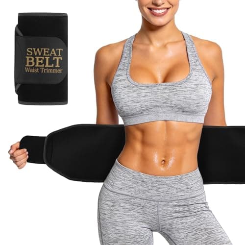 Lisacool Waist Trainer for Women Sweat Band Trimmer Exercise Belt Black