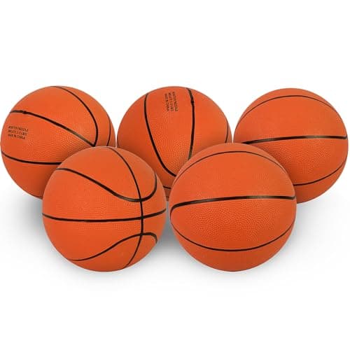 Aoneky Indoor/Outdoor Rubber Basketball with Pump - 5 Pack Size 2 Basketball