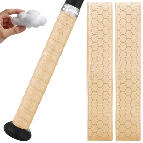 AKAIXI 2 Pack Precut Pro Feel 1.75mm Thickned Orange Baseball Bat Grip Tape
