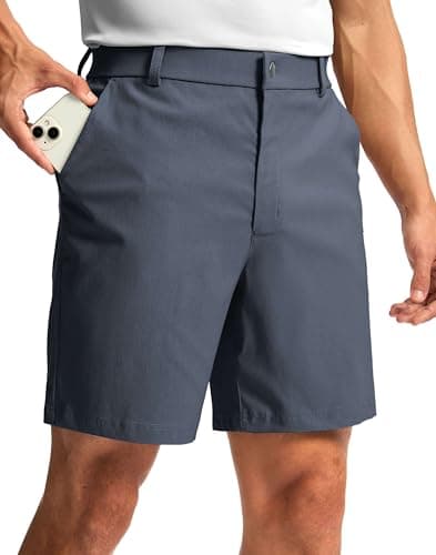 G Gradual Men's Golf Dress Shorts 5"/ 7"/ 9" Stretch Casual Work Flat Front Shorts for Men with 3 Pockets Quick Dry(Dusty Blue,L7 W34)