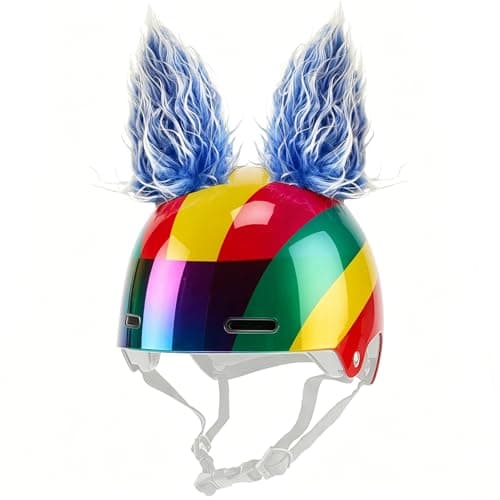 Lecherri Fluffy Bunny Ears for Helmet 2PCS Together Accessories Decoration for Motorcycle Bicycle Ski(Helmet Not Included)