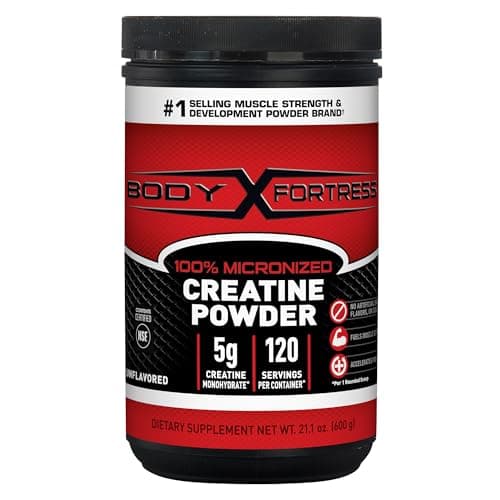 Body Fortress 100% Creatine Monohydrate Powder - Unflavored Micronized Creatine Supplement for Muscle Growth, Strength & Recovery, Pre Workout & Post Workout for Women and Men - 5g Per Scoop