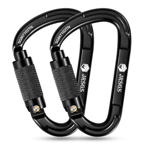 JRSGS Climbing Carabiner 25KN Large Carabiner Clip Auto Locking Carabiner Obtained UIAA Certification Heavy Duty Carabiners Suitable for Rock Climbing, Camping, Gym,Rescue