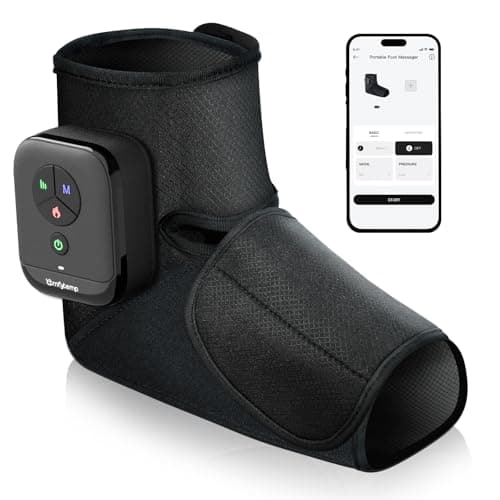 Comfytemp Portable Air Compression Foot Massager with Heat, Fathers Day Dad Gift for Men, FSA Eligible HSA, Cordless Ankle Compression Boot for Circulation and Pain Relief (1 Pack, Fits Size 6 to 10)