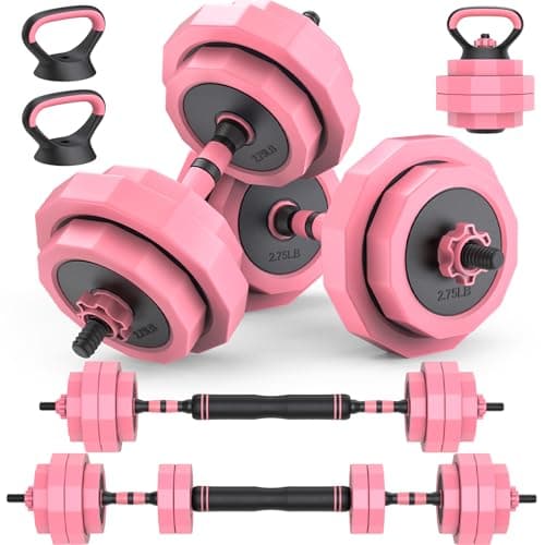 Rendpas Adjustable Dumbbells Set, 45/65/85 lbs Free Weight Set with Connector, 4 in1 Dumbbells Set for Home Gym Workout (45LB)
