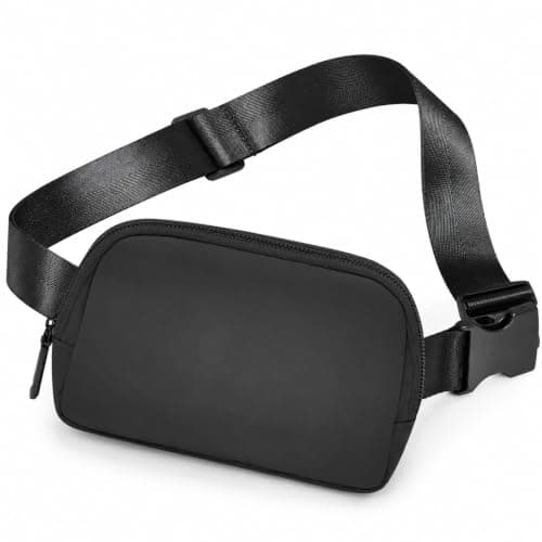 Monfasye Fanny Pack for Women Men, Fashion Crossbody Waist Packs with Adjustable Strap Small Belt Bag Hip Bum Bag for Run Travel Outdoor Cycling Shopping (Black)
