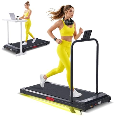 Walking Pad with Handle Bar, 2026 Upgrade Compact Portable Small Treadmill with Handles for Home Office Small, 3.0HP Electric Under Desk Mini Walking Pad Treadmill with Incline, 0.6-7.6MPH, 350LBS