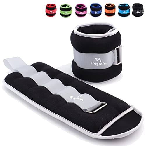 Ankle Weights for Women, Men and Kids - 5 LBS x 2 Strength Training Wrist/Leg/Arm Weight with Adjustable Strap for Jogging, Gymnastics, Aerobics, Physical Therapy (Grey)