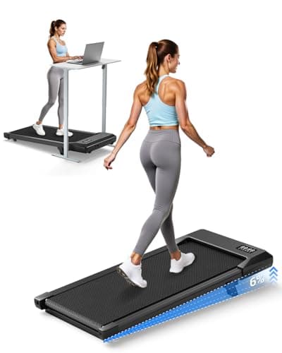 Superun Walking Pad with 6% Incline, Under Desk Treadmill for Home Office, 3 in 1 Portable Walking pad Treadmill with Remote Control, 2.5HP Quiet Mini Treadmills, 300 lbs Capacity, Rich Black