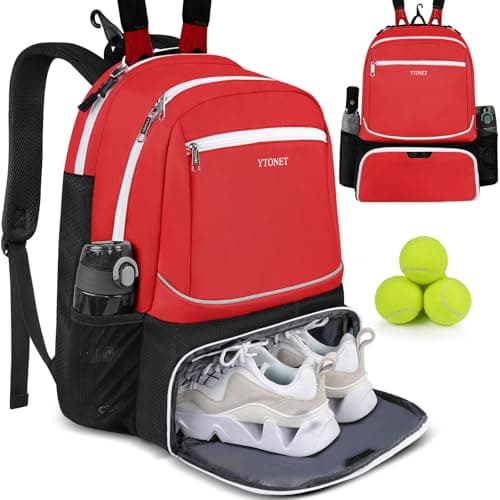 Ytonet Tennis Bag Tennis Backpack for Women Men 2 Rackets with Insulated Pocket Ventilated Shoe Compartment